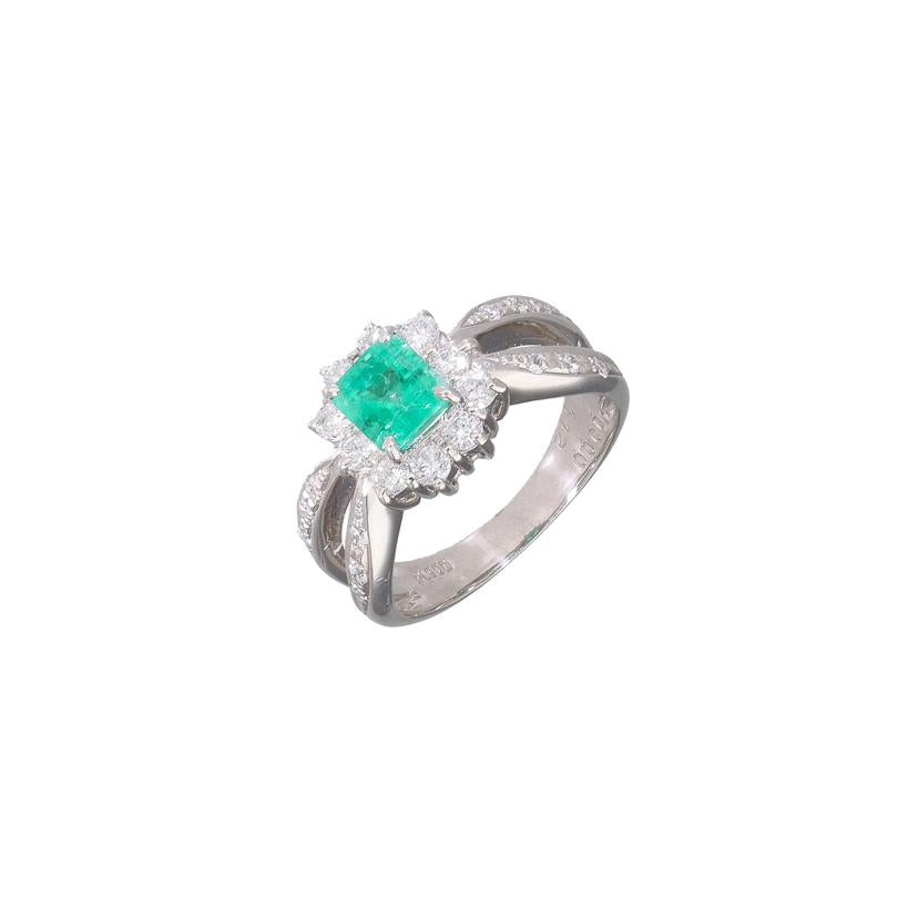 PT900エメラルドダイヤリングE1.12ct//Aランク/69