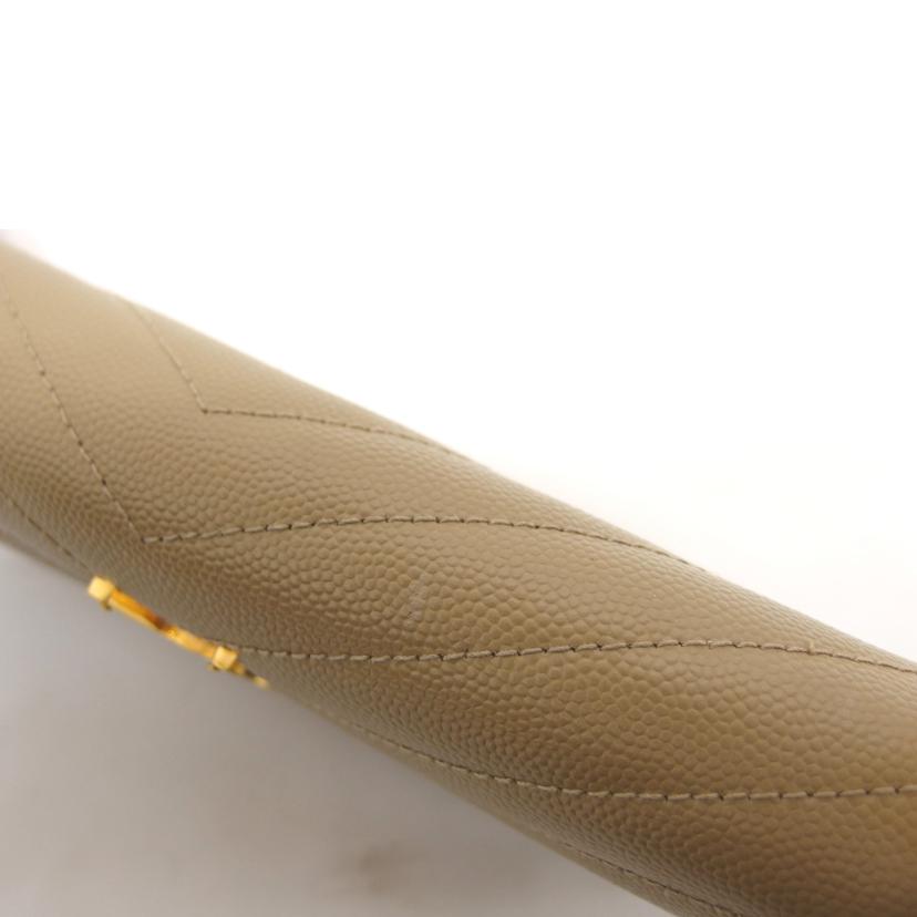 SAINT LAURENT サンローラン/YSLロゴ/二つ折り長財布/キャメル系/372264//111*/ABランク/04