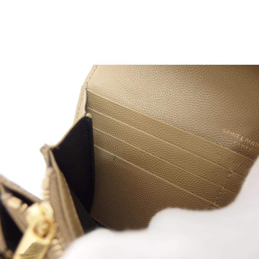 SAINT LAURENT サンローラン/YSLロゴ/二つ折り長財布/キャメル系/372264//111*/ABランク/04