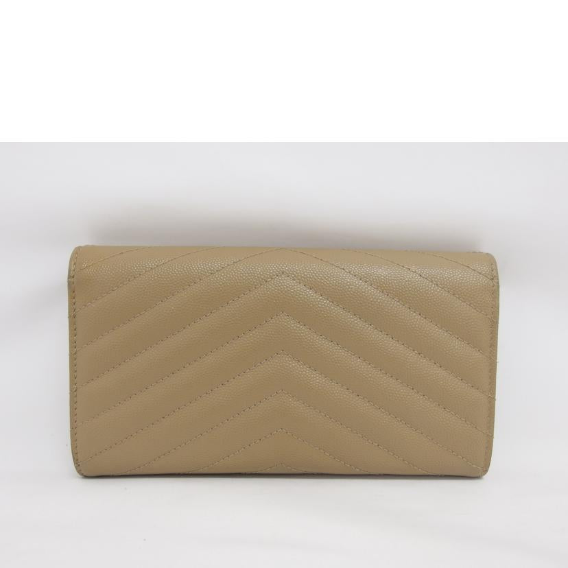 SAINT LAURENT サンローラン/YSLロゴ/二つ折り長財布/キャメル系/372264//111*/ABランク/04