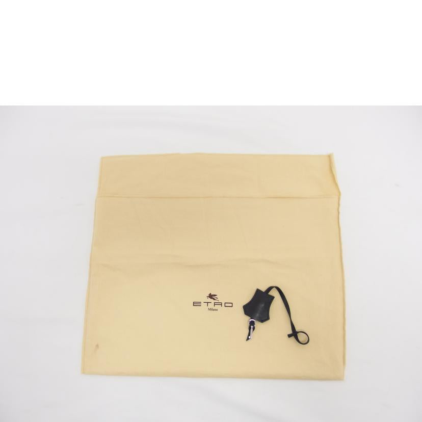 ETRO エトロ/ペイズリー型押し/レザークラッチバッグ/ブラック/1F941//256*/ABランク/04