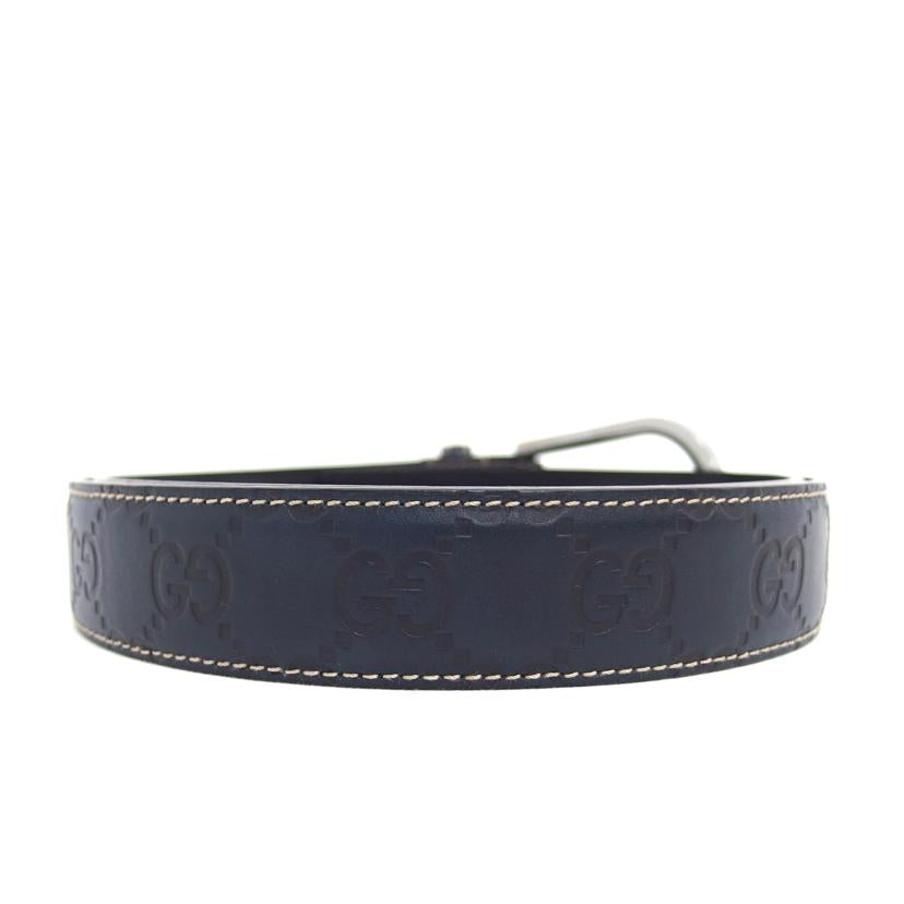 GUCCI グッチ/GG/レザーベルト/ネイビー/154649//176*******/ABランク/04