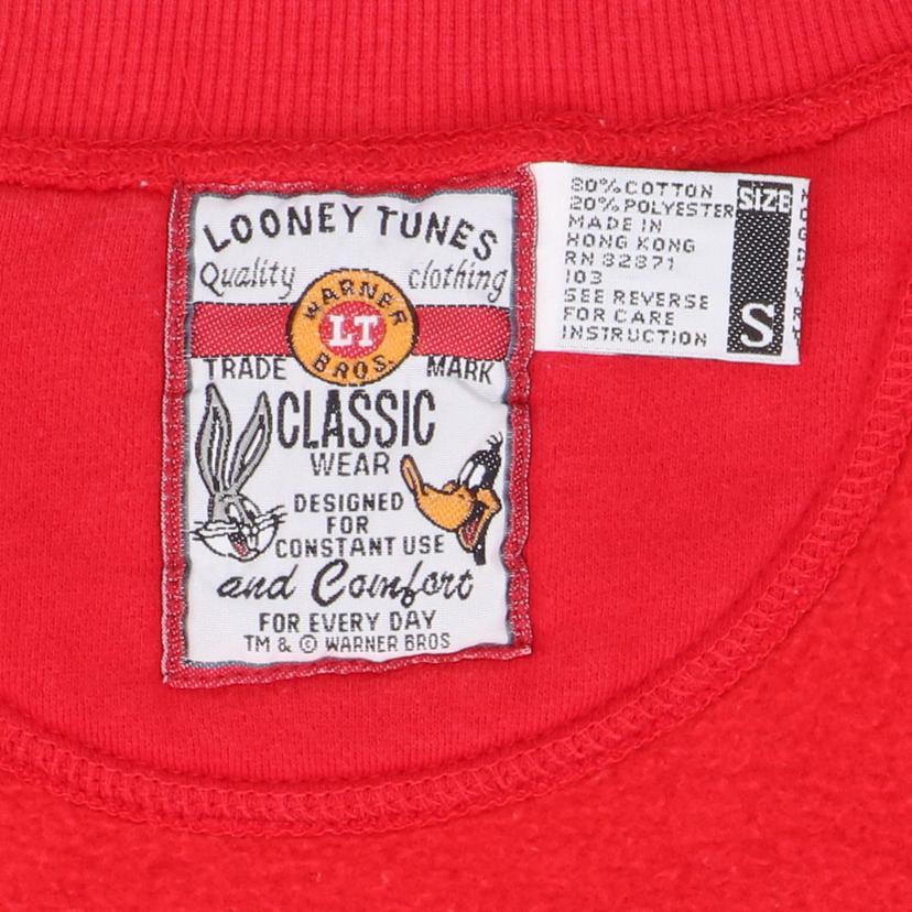 90’s / ルーニーチューンズクラシック スウェット/ 刺繍プリント/赤//ABランク/65