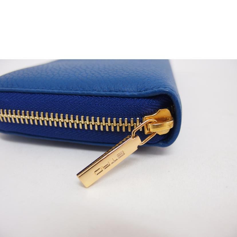 ETRO エトロ/レザーラウンドファスナー長財布/ブルー/ペイズリー//Aランク/04