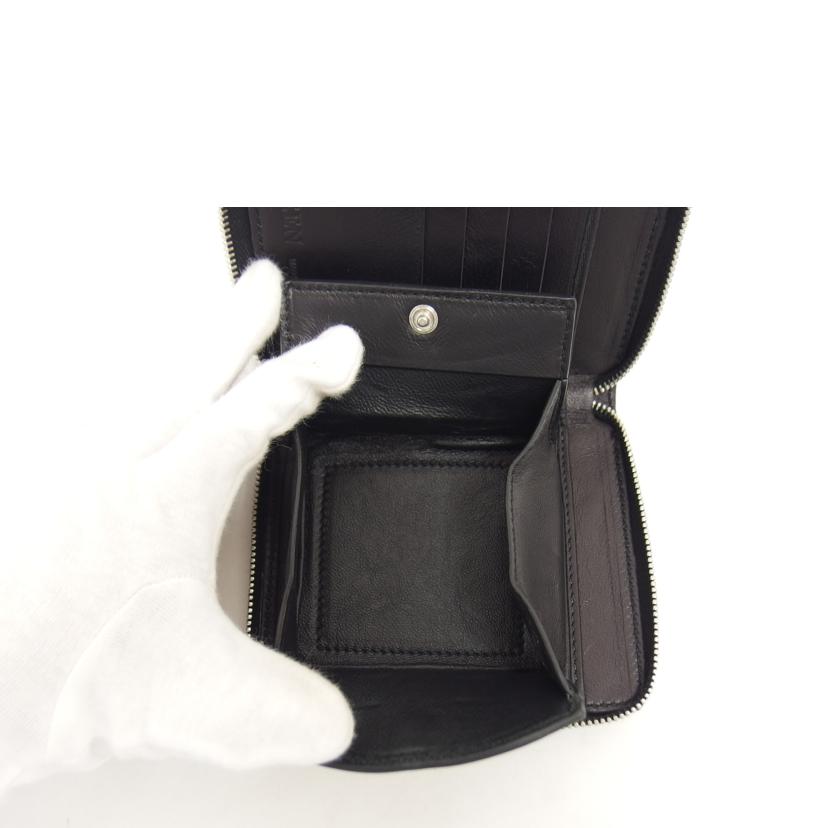 ALEXANDER McQUEEN アレキサンダーマクイーン/ラウンドファスナー/コンパクトウォレット/ブラック//338822・486430/ABランク/04