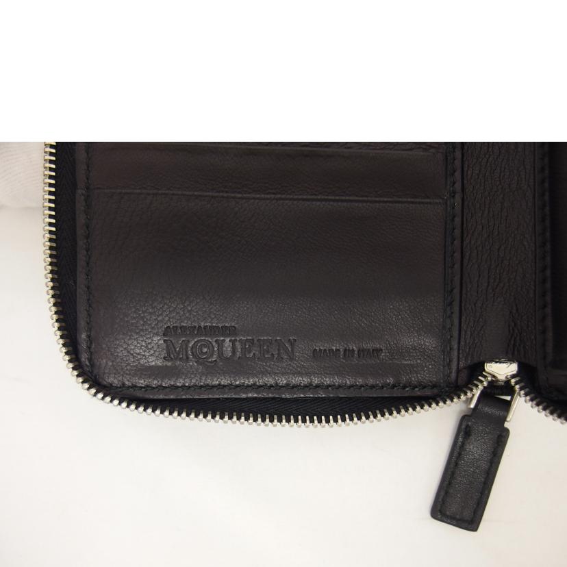 ALEXANDER McQUEEN アレキサンダーマクイーン/ラウンドファスナー/コンパクトウォレット/ブラック//338822・486430/ABランク/04