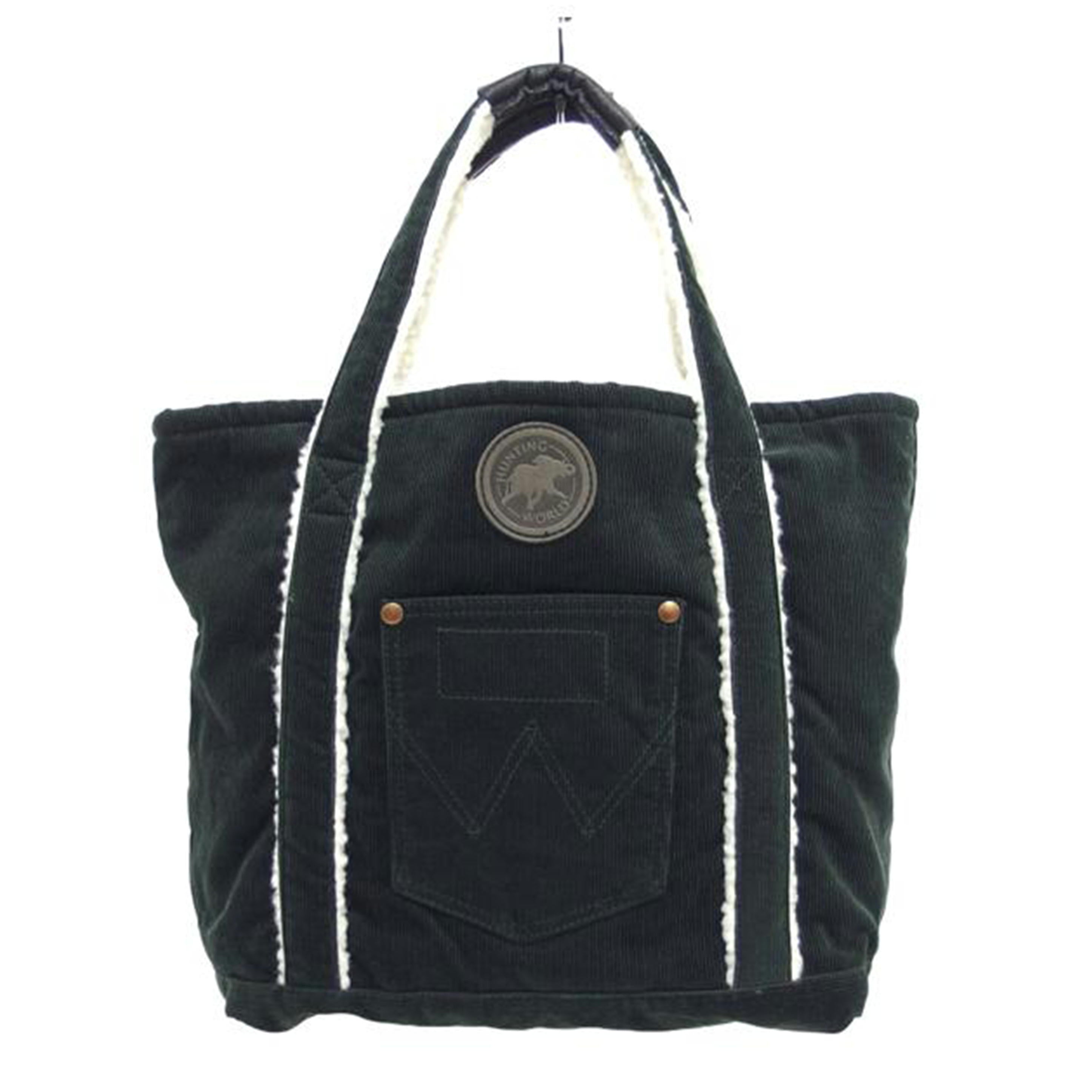 HUNTING WORLD ハンティングワールド×ラングラー/Wragler/Wネーム/コーデュロイトートバッグ/モスグリーン/52ZA02//Aランク/04