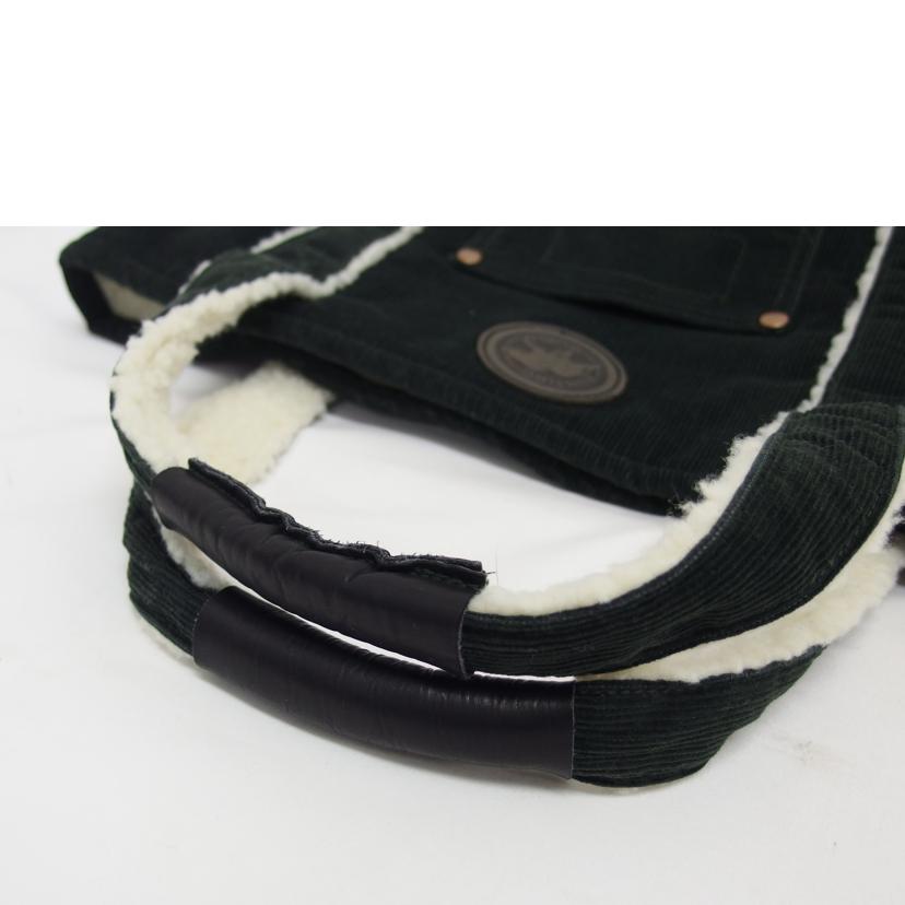 HUNTING WORLD ハンティングワールド×ラングラー/Wragler/Wネーム/コーデュロイトートバッグ/モスグリーン/52ZA02//Aランク/04