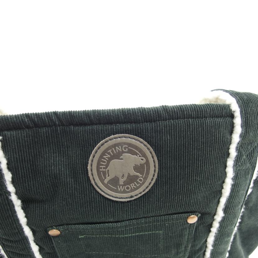 HUNTING WORLD ハンティングワールド×ラングラー/Wragler/Wネーム/コーデュロイトートバッグ/モスグリーン/52ZA02//Aランク/04