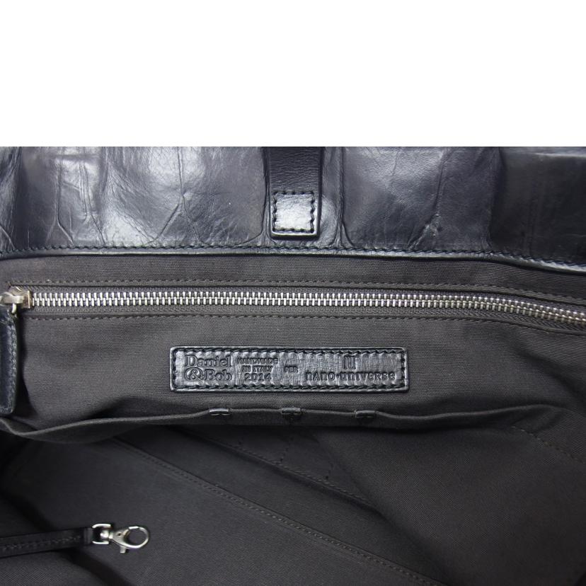 Daniel&Bob ダニエル&ボブ/ナノユニバース別注/レザー型押しトートバッグ/ブラック//ABランク/04