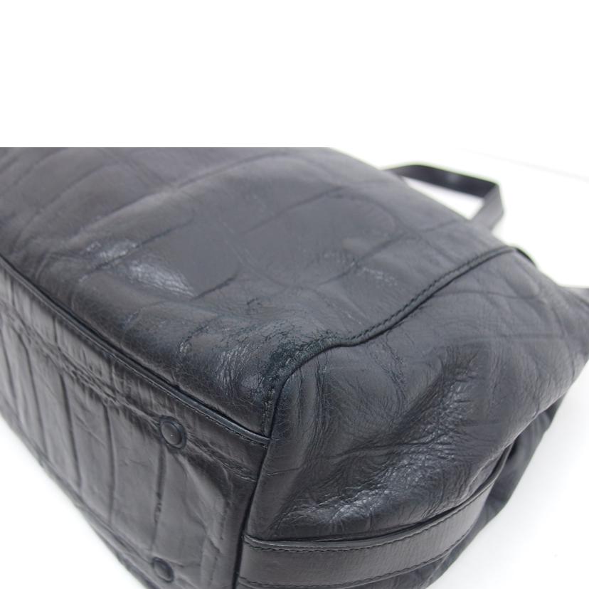 Daniel&Bob ダニエル&ボブ/ナノユニバース別注/レザー型押しトートバッグ/ブラック//ABランク/04