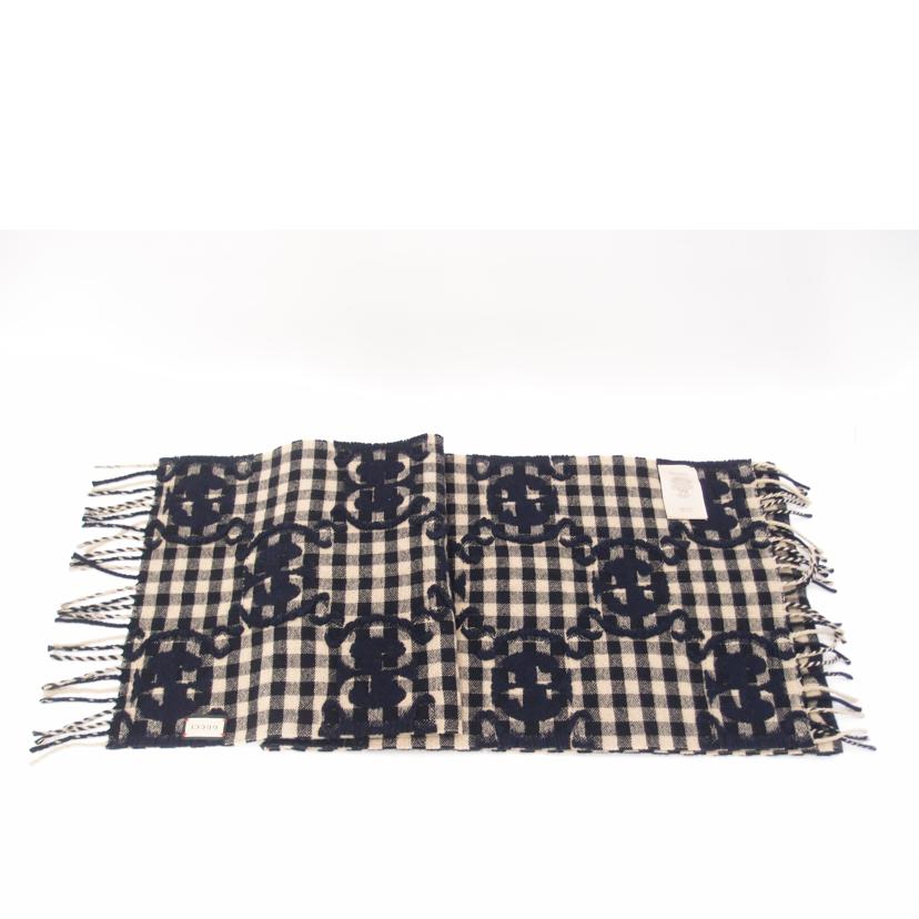 GUCCI グッチ/GGウールマフラー/ネイビー/644365//4G7**/Aランク/69