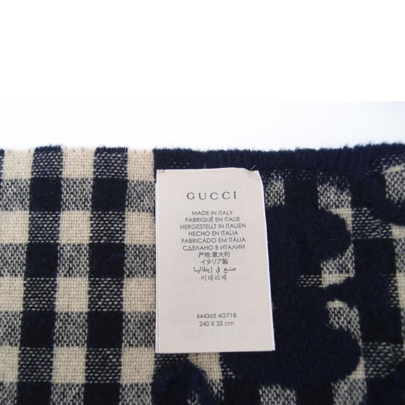 GUCCI グッチ/GGウールマフラー/ネイビー/644365//4G7**/Aランク/69