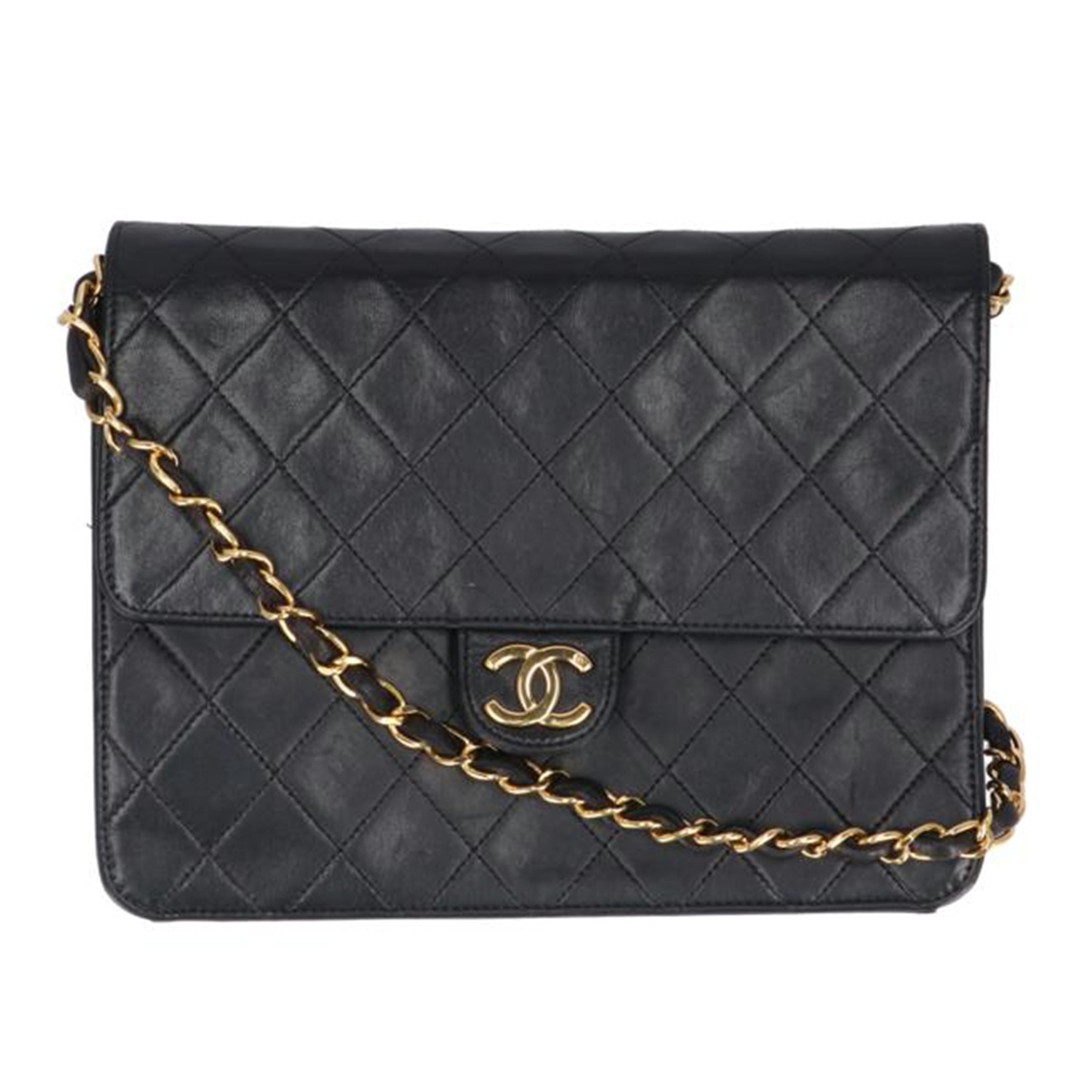 CHANEL/ラムスキン プッシュロック チェーンショルダー//378****/ABランク/85