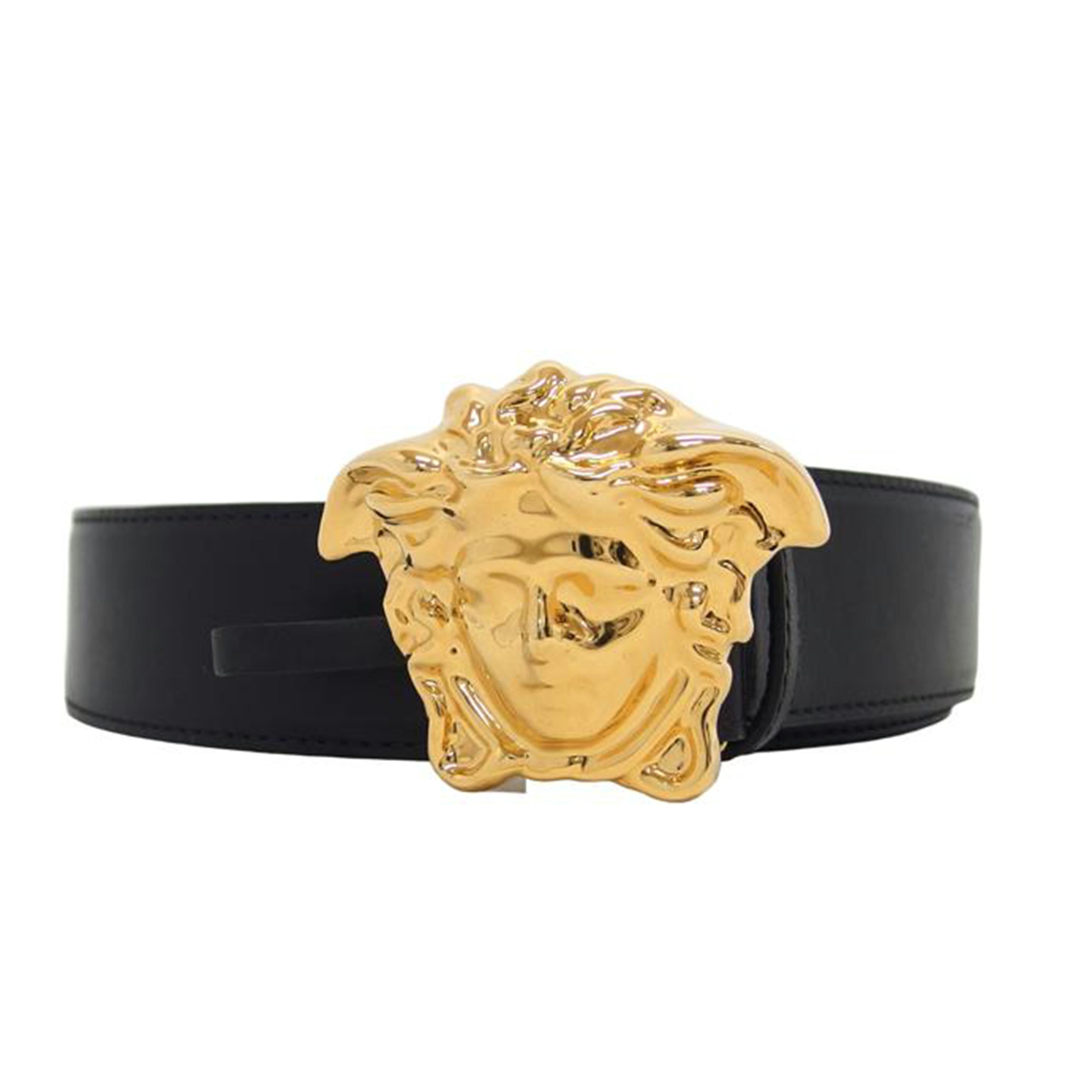 VERSACE ヴェルサーチェ/メドゥーサ/レザー ベルト/ゴールド×ブラック/DCU4140.DVTP1//Aランク/04