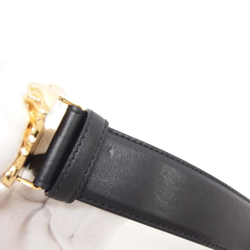 VERSACE ヴェルサーチェ/メドゥーサ/レザー ベルト/ゴールド×ブラック/DCU4140.DVTP1//Aランク/04