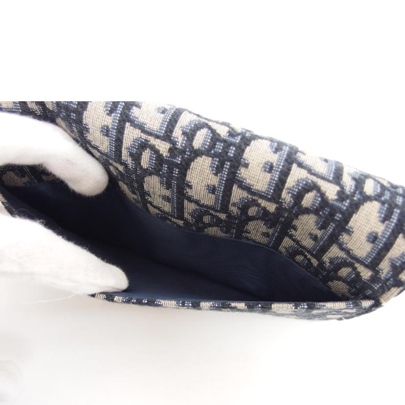 Dior ディオール/オーブリーク/サドルロングチェーンウォレット/ネイビー×グレー//43-*******/ABランク/04