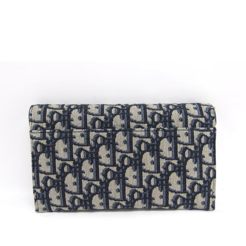 Dior ディオール/オーブリーク/サドルロングチェーンウォレット/ネイビー×グレー//43-*******/ABランク/04