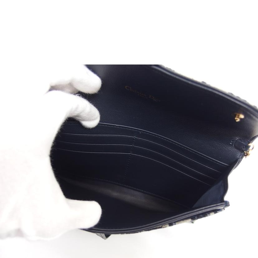 Dior ディオール/オーブリーク/サドルロングチェーンウォレット/ネイビー×グレー//43-*******/ABランク/04