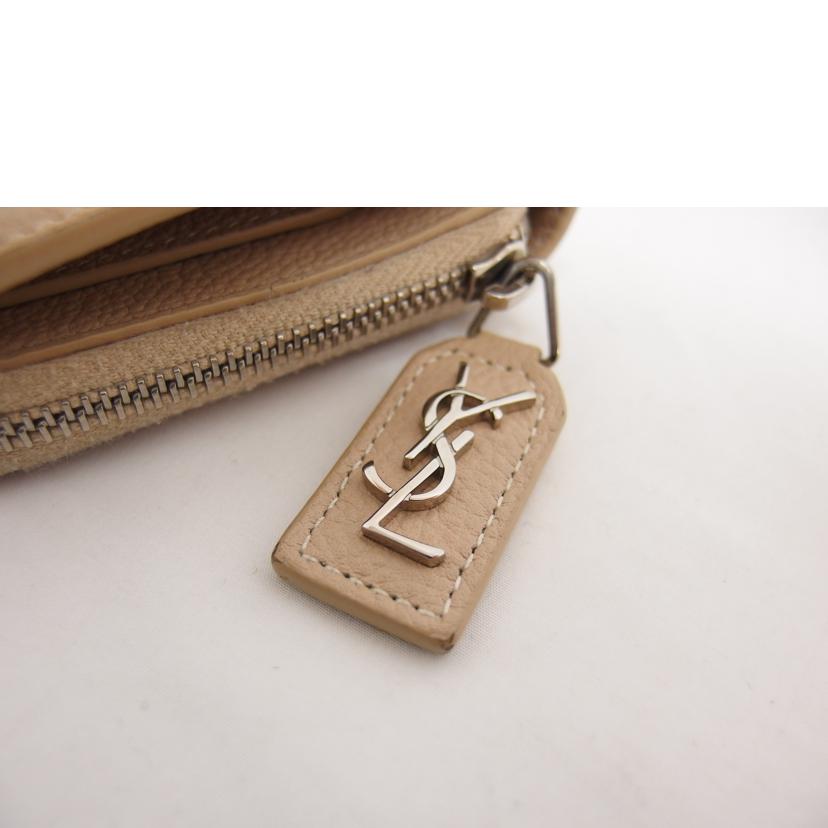 SAINT LAURENT サンローラン/レザーコンパクトウォレット/ベージュ/GUE414661//101*/Bランク/04