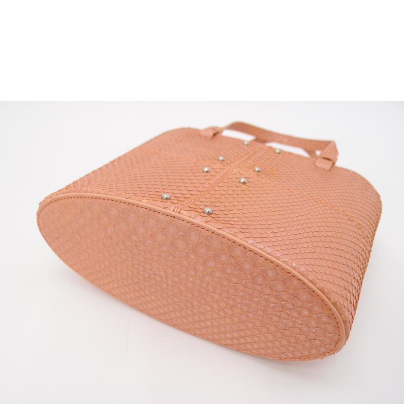 TODS トッズ/パイソン2wayトート/ピンク//Aランク/69