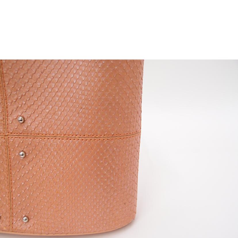 TODS トッズ/パイソン2wayトート/ピンク//Aランク/69