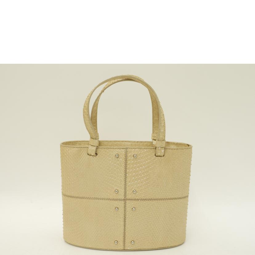 TODS/パイソン2wayトート/ベージュ//ABランク/69