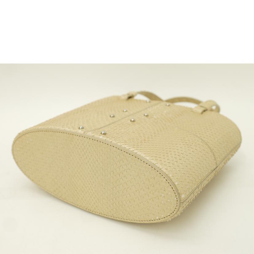 TODS/パイソン2wayトート/ベージュ//ABランク/69