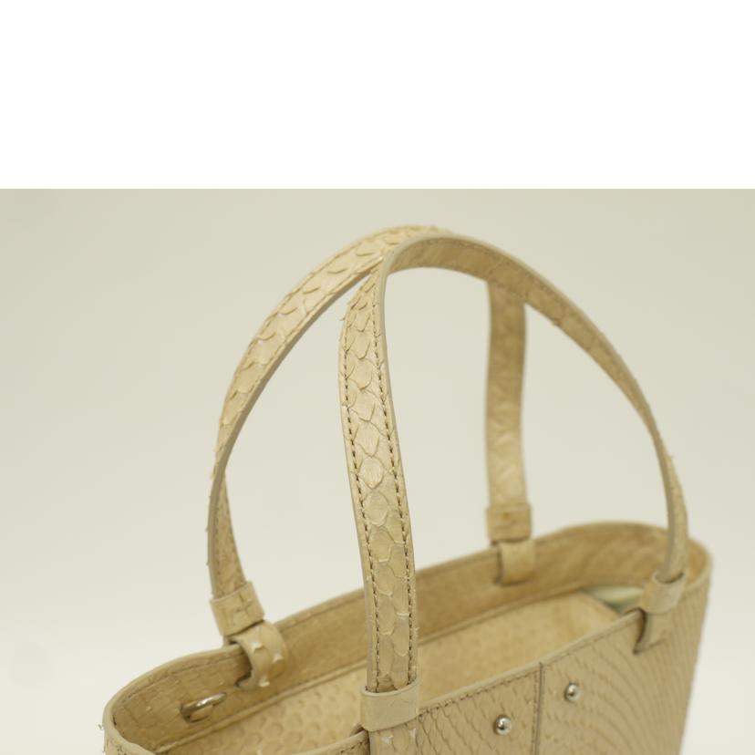 TODS/パイソン2wayトート/ベージュ//ABランク/69