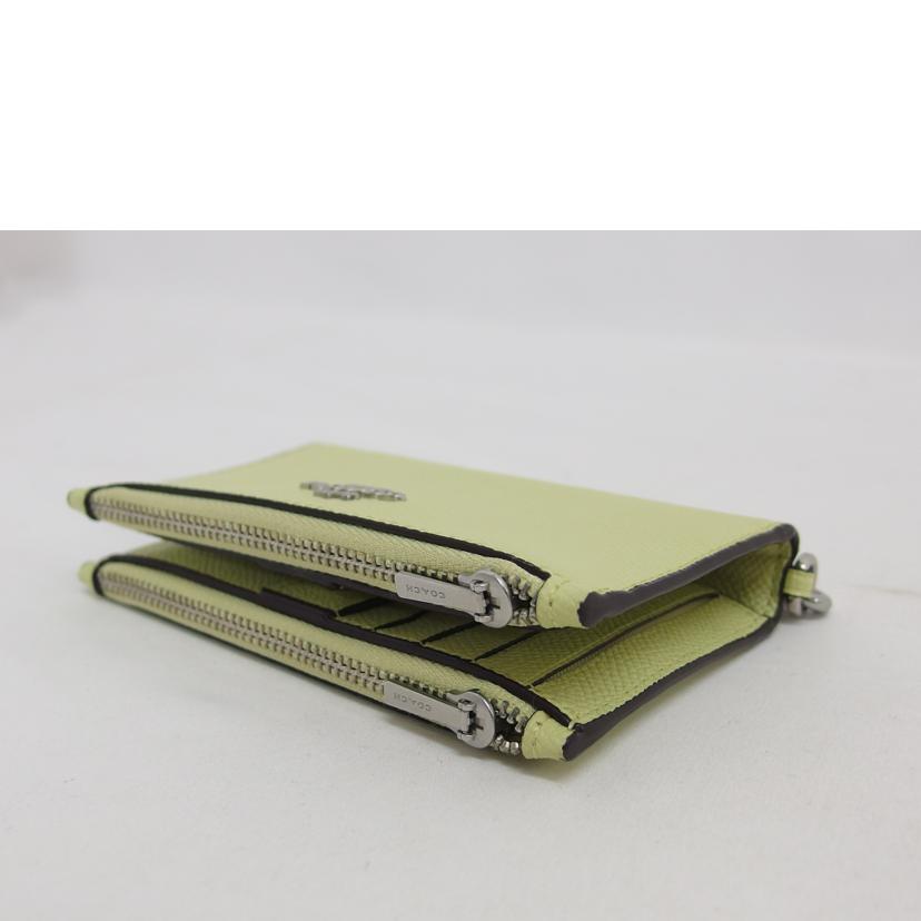 COACH コーチ/ジップチェーンカードケース/二つ折り財布/ライトグリーン/C2644//B21**/ABランク/04