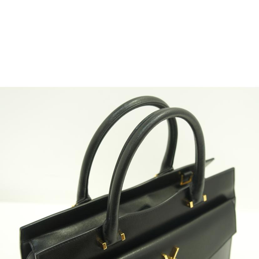 SANT LAURENT サンローラン/グレインアップタウンミディアム2WAYトート/ブラック/557653//Aランク/75