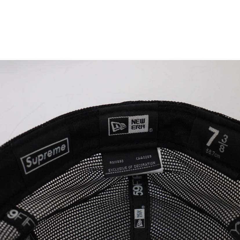 Supreme シュプリーム/×NEWERAメッシュキャップBK//ABランク/69