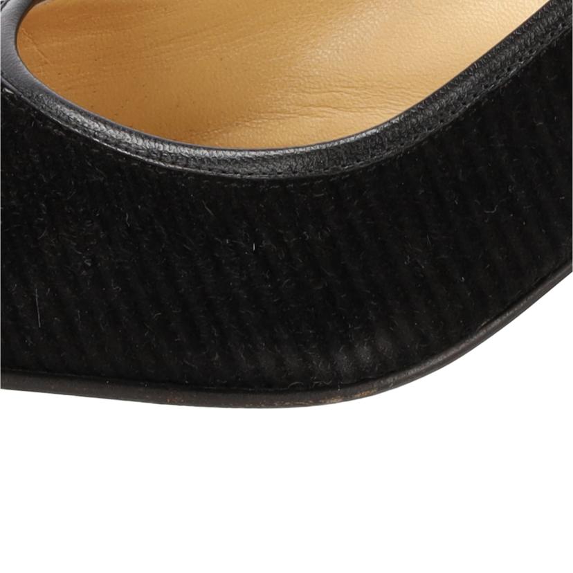 CHANEL シャネル CHANEL ラウンドトゥハイヒール黒 コーデュロイ レディース 23.5㎝/ラウンドトゥハイヒール黒/37C/コーデュロイ//Bランク/37