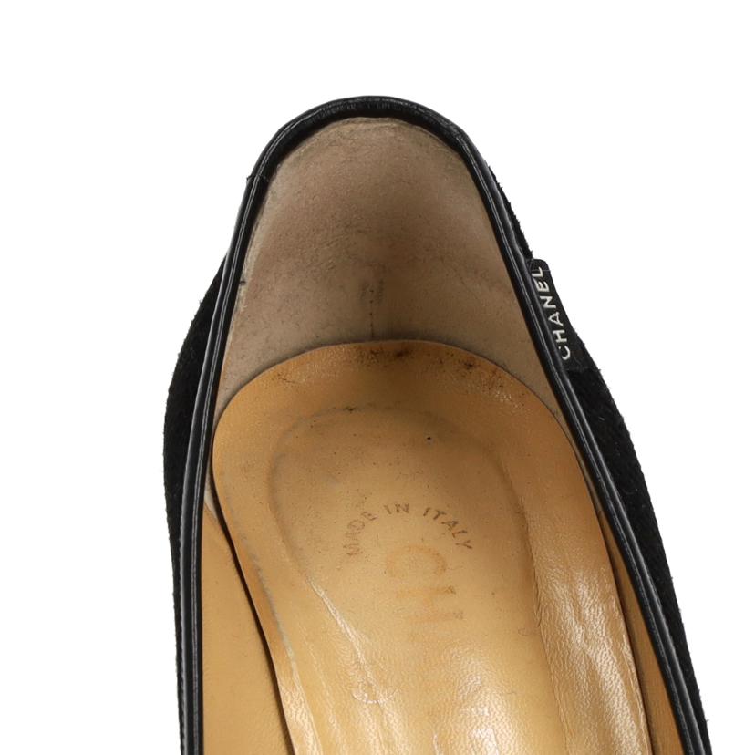 CHANEL シャネル CHANEL ラウンドトゥハイヒール黒 コーデュロイ レディース 23.5㎝/ラウンドトゥハイヒール黒/37C/コーデュロイ//Bランク/37