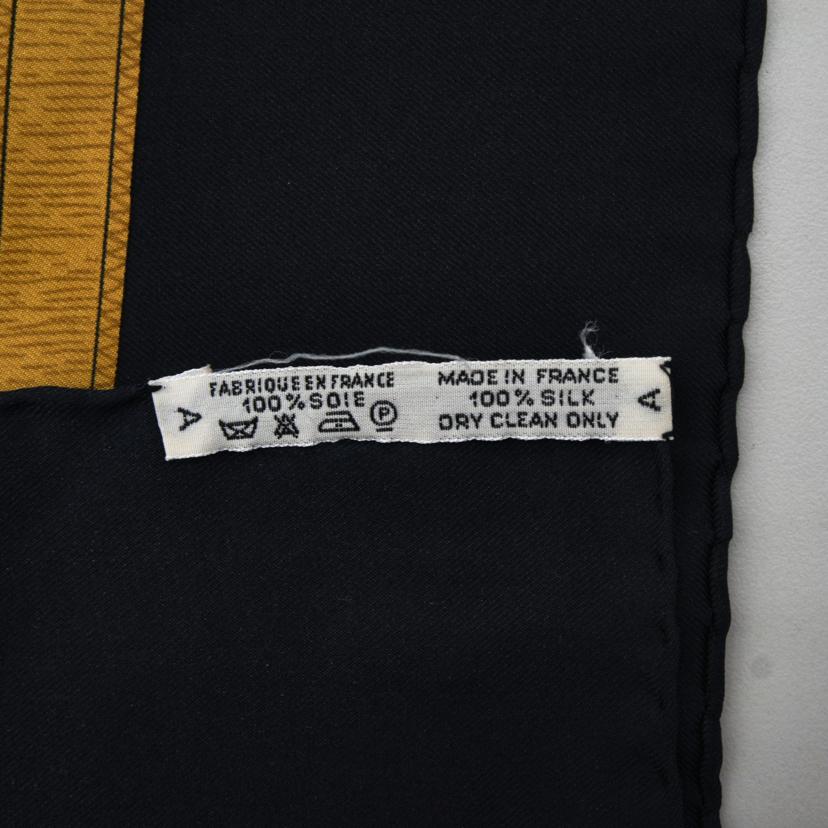 HERMES エルメス/スカーフ(黒)/HERMES/カレ90//ABランク/93