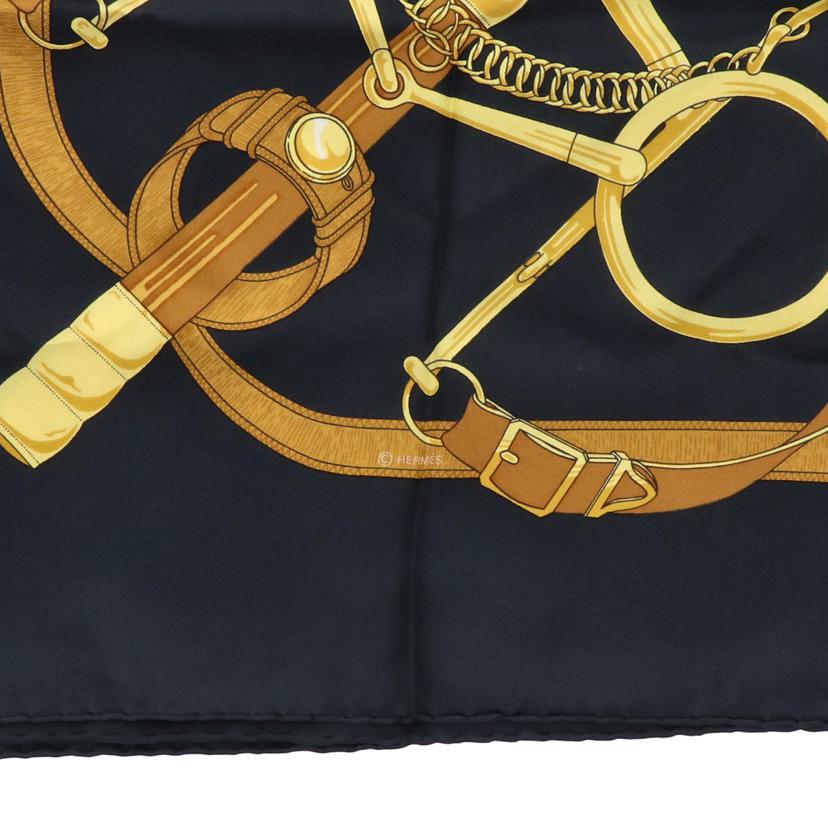 HERMES エルメス/スカーフ(黒)/HERMES/カレ90//ABランク/93