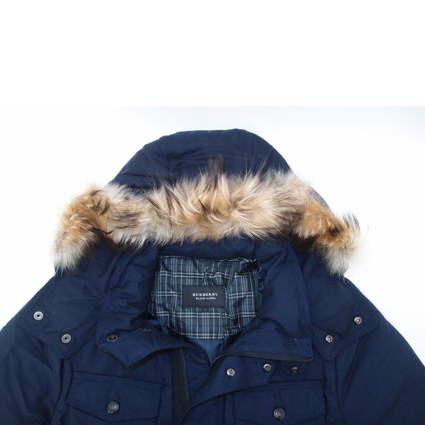BURBERRY BLACK LABEL バーバリーブラックレーベル/ファー付きウールダウンコート/ネイビー/D1F27-644-28//Aランク/69