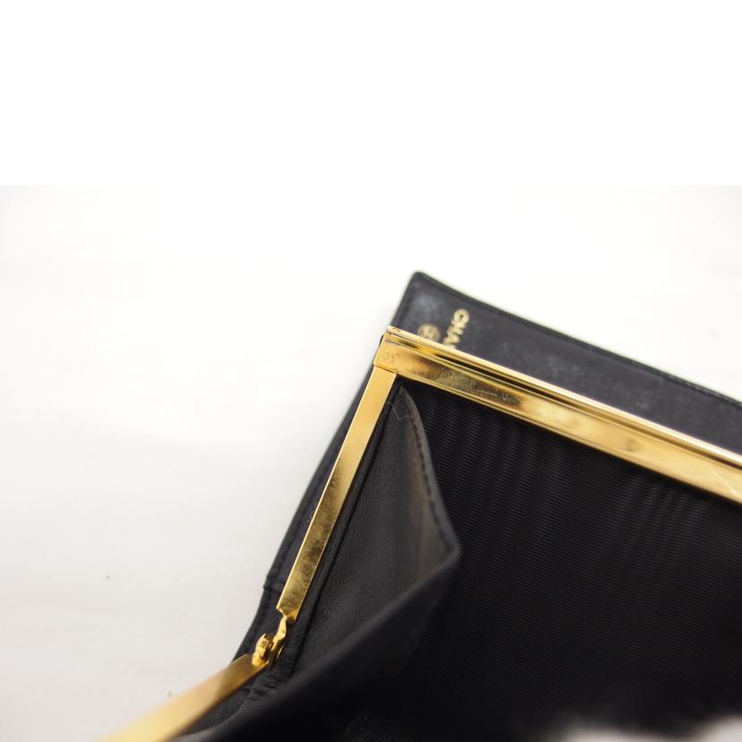 CHANEL シャネル/ココマーク/キャビアスキン二つ折りガマ口財布/ブラック//410****/Bランク/04