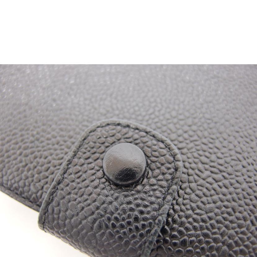 CHANEL シャネル/ココマーク/キャビアスキン二つ折りガマ口財布/ブラック//410****/Bランク/04
