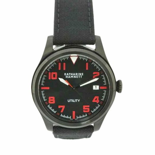KATHARINE.H キャサリンハムネット/メンズクォーツ/ミリタリーブラックレッド/KH23D7-39//H88**/Bランク/88