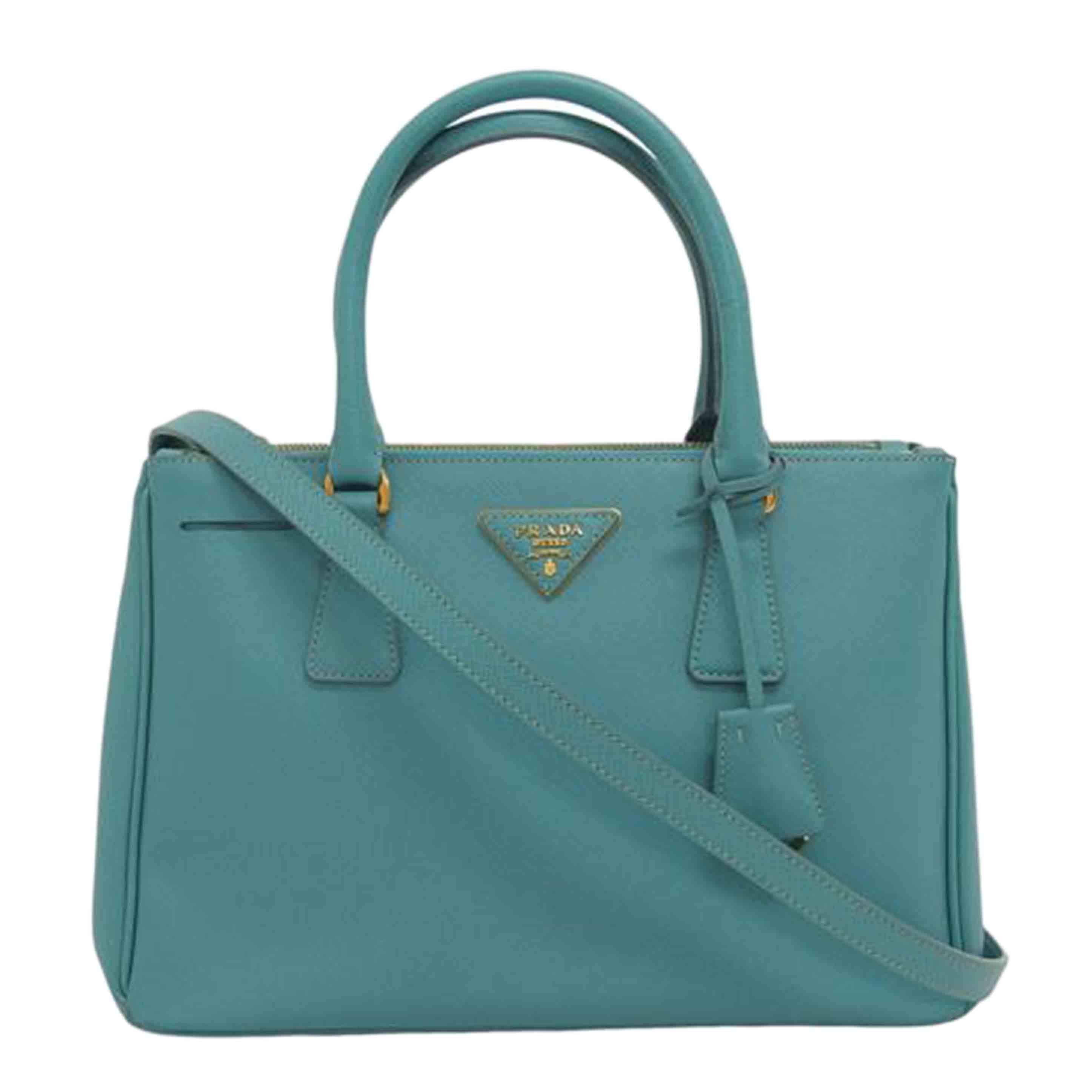 PRADA プラダ サフィアーノ ハンドバッグ ブルーグリーン/ガレリア/2WAYショルダーバッグ/ブルー系/BN1801//164/Bランク/04