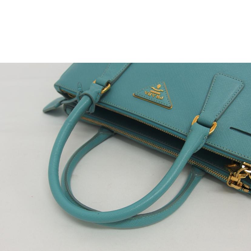 PRADA プラダ サフィアーノ ハンドバッグ ブルーグリーン/ガレリア/2WAYショルダーバッグ/ブルー系/BN1801//164/Bランク/04