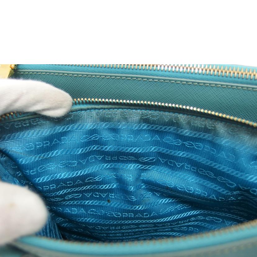PRADA プラダ サフィアーノ ハンドバッグ ブルーグリーン/ガレリア/2WAYショルダーバッグ/ブルー系/BN1801//164/Bランク/04