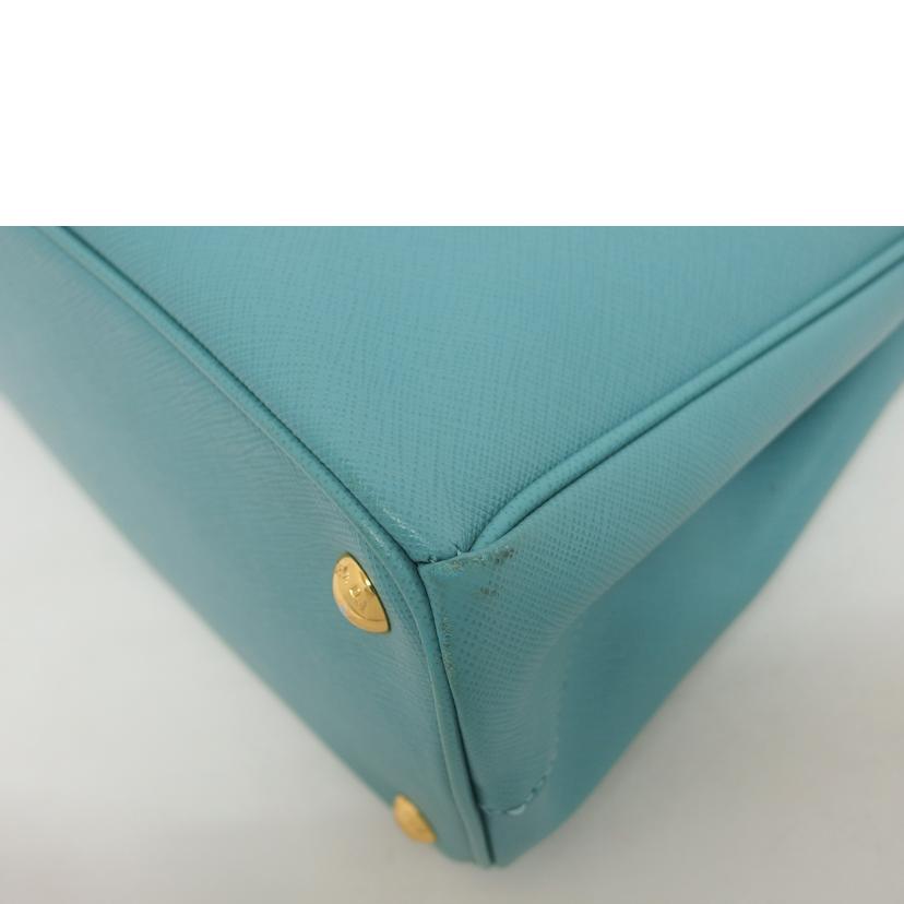 PRADA プラダ サフィアーノ ハンドバッグ ブルーグリーン/ガレリア/2WAYショルダーバッグ/ブルー系/BN1801//164/Bランク/04
