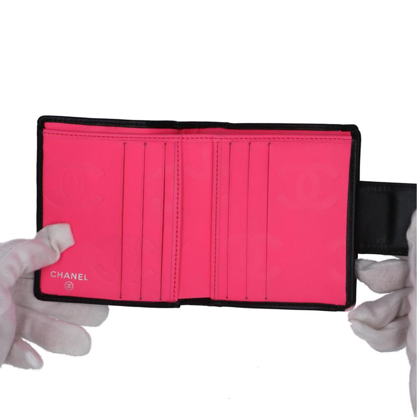 CHANEL シャネル CHANEL カンボンラインがま口財布 ブラック ココマーク ホワイト レディース/カンボンラインがま口財布黒/ココマーク白//111*****/Aランク/37