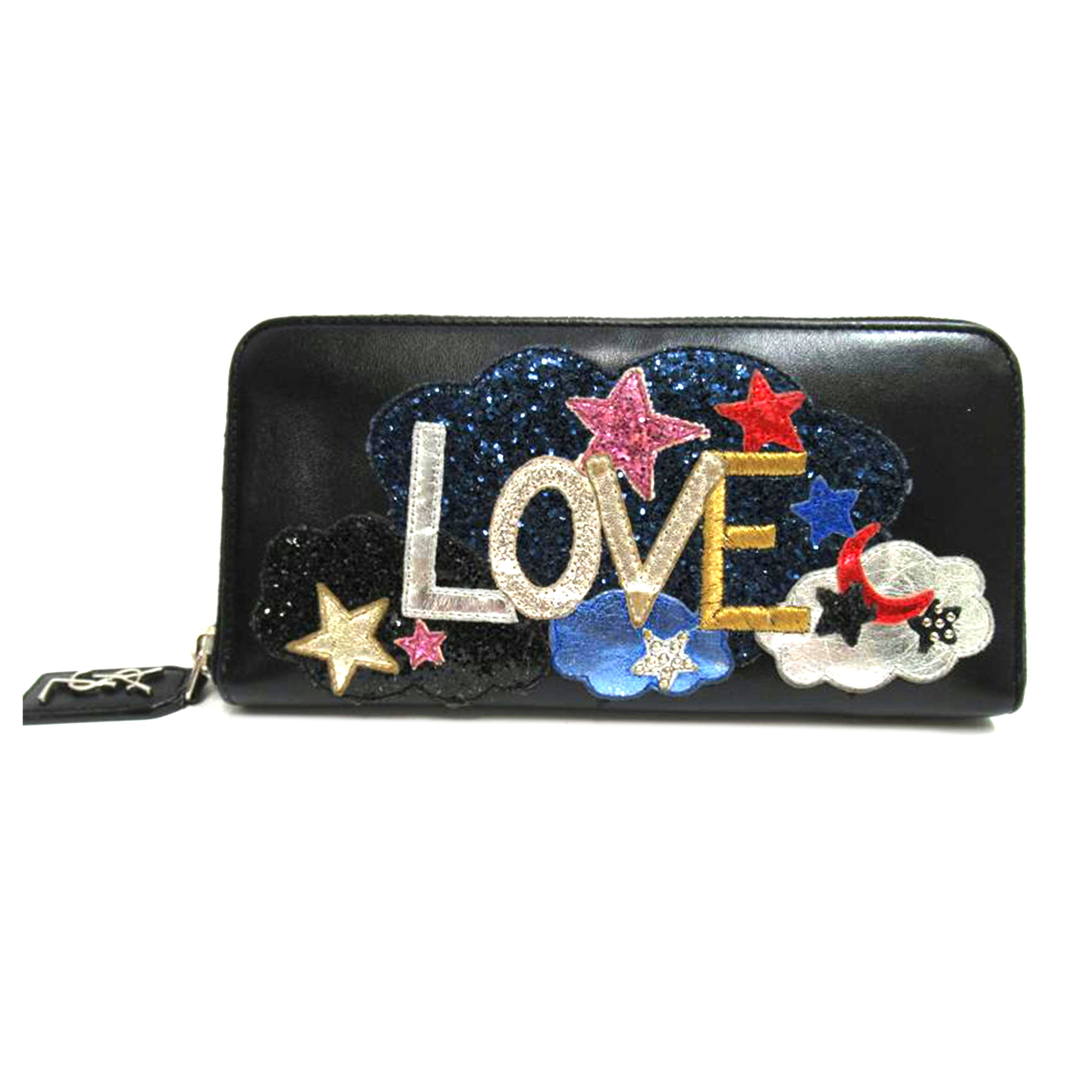 SAINTLAURENT サンローラン/スパンコール/レザー/ラウンドファスナー/456121//1216/ABランク/63