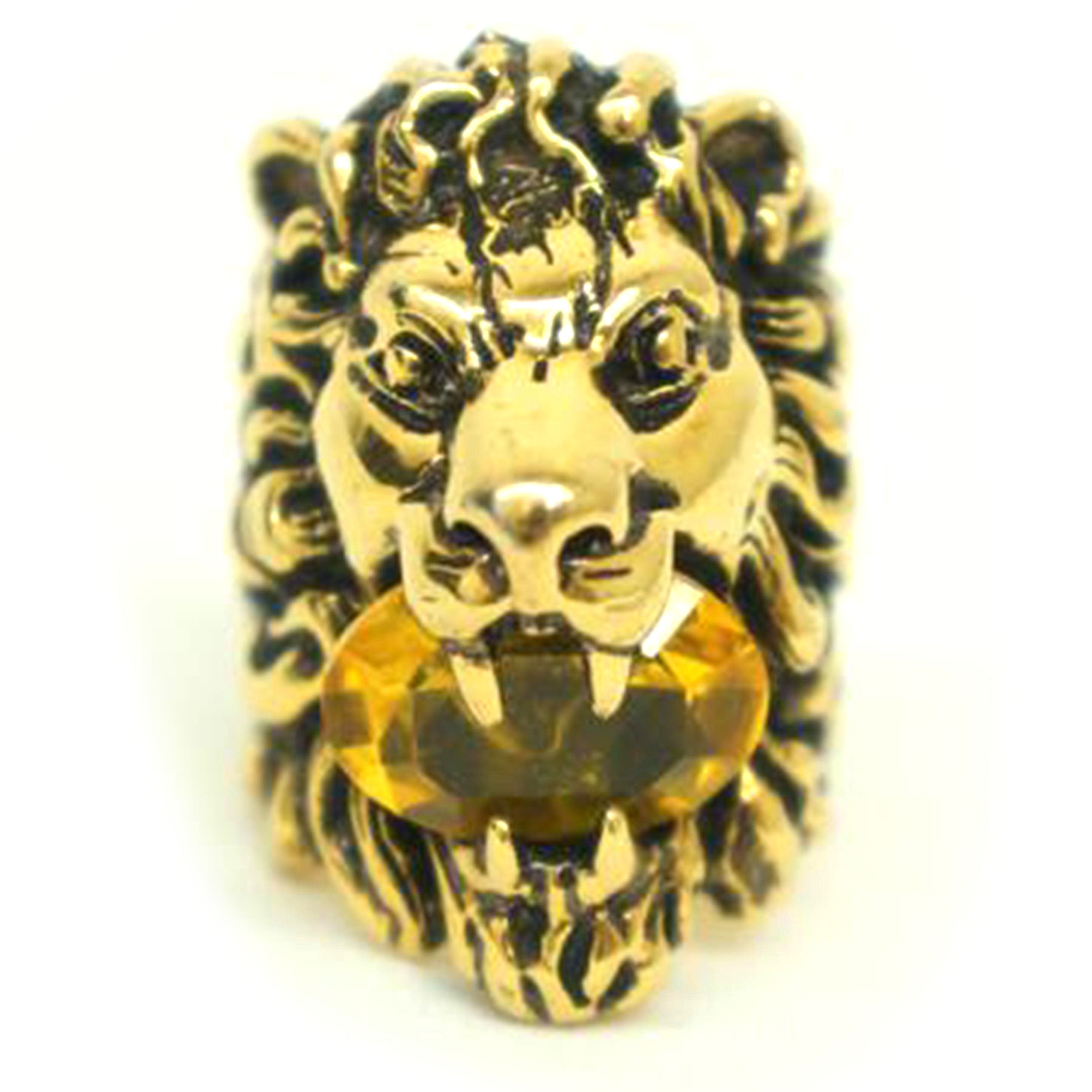 GUCCI グッチ/ライオンリング/イエローストーン//Bランク/09