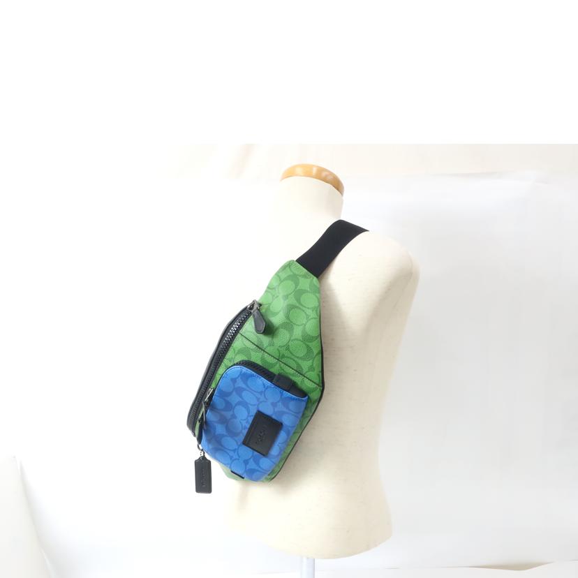 COACH コーチ/PVCレザー ボディーバッグ ウエストポーチ シグネチャー/C9892//Aランク/65