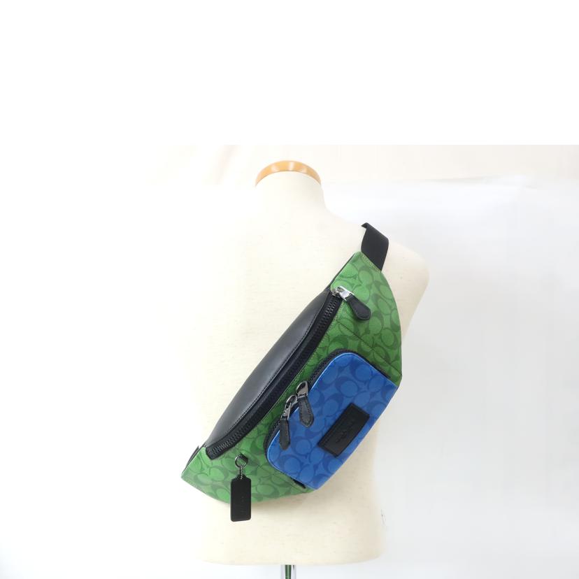 COACH コーチ/PVCレザー ボディーバッグ ウエストポーチ シグネチャー/C9892//Aランク/65