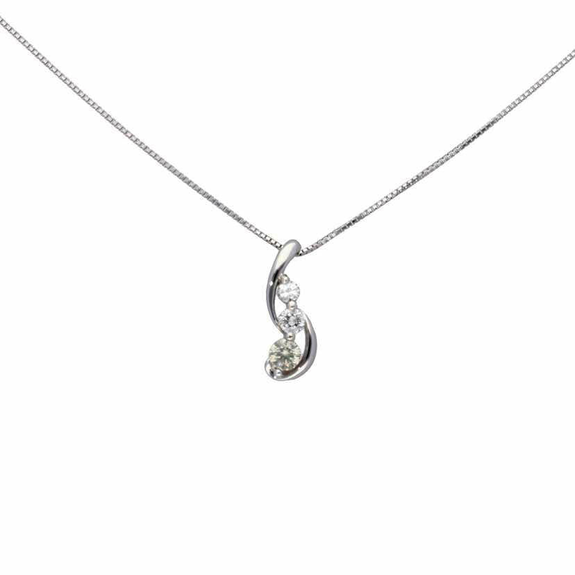 / K18WGダイヤネックレス 0.50ct//Aランク/75